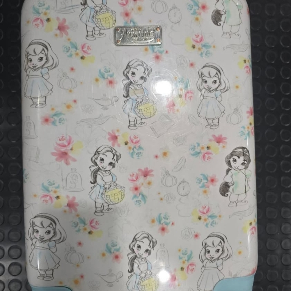 Disney Snow White Floral Hard Case Luggage Cover - White with Pastel Accents